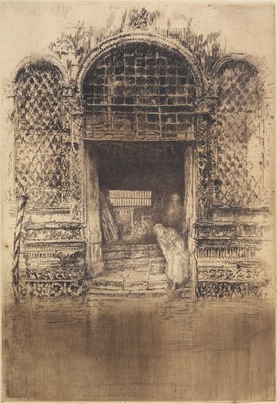 De oude deur uit The First Venice Set, 1879-1880 door James Abbott McNeill Whistler